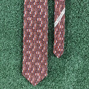 Ermenegildo Zegna Men's Silk Tie Red Blue Geometric Made in Italy